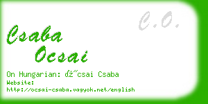 csaba ocsai business card